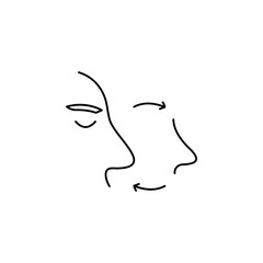nose change line icon on white background
