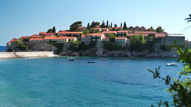 Sveti or Saint Stefan - resort and small islet in Montenegro, located on Adriatic coast, on Budva Riviera, 6 kilometers southeast of Budva in Montenegro