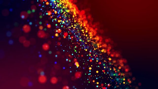 Abstract glitter 4k background with shining bokeh, sparkling multi colored particles for bright festive event. Use luma matte as alpha channel. Shallow depth of field. 47