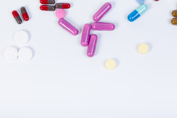 pill vitamin capsule close up shot isolated on white background