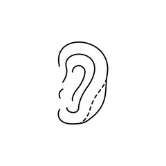 plastic surgery ear line icon on white background