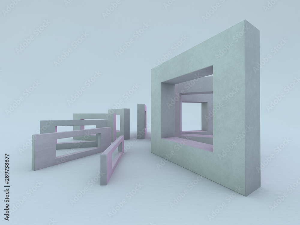 Poster abstract geometric background with shapes. 3d