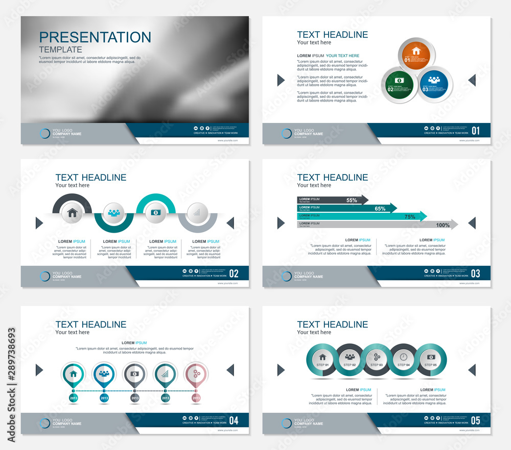 Wall mural template presentation slides background design