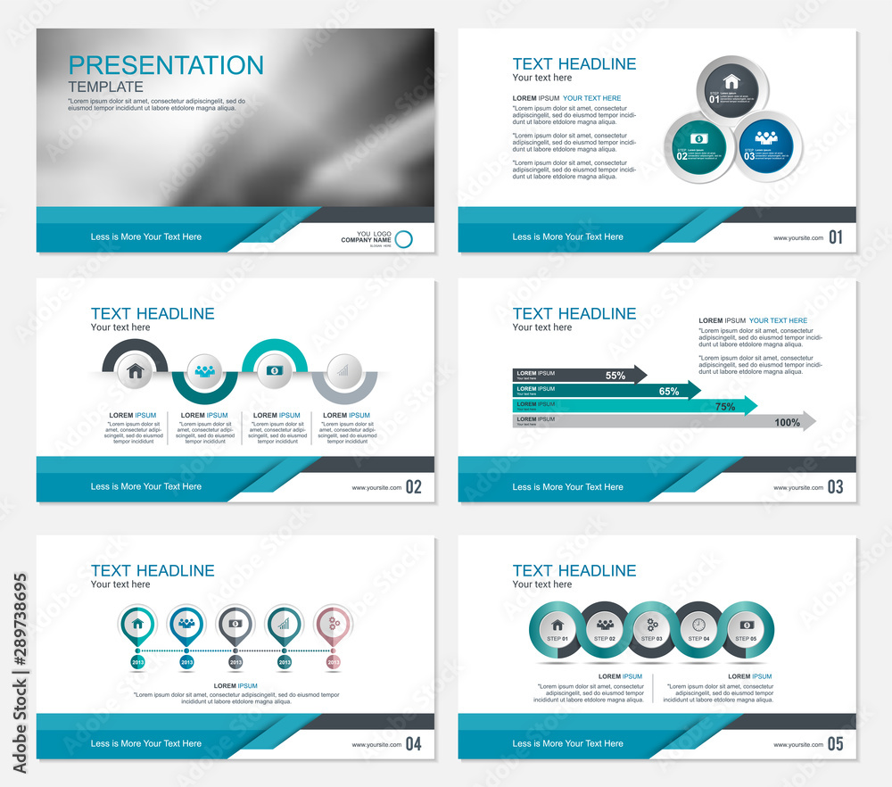 Wall mural template presentation slides background design