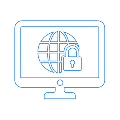 Internet safety, network protection, website security icon