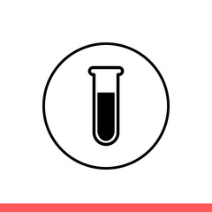 Test tube vector icon, chemistry symbol