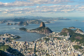 Crédence de cuisine en verre imprimé Copacabana, Rio de Janeiro, Brésil Rio de Janeiro, Brésil, vue du Christ le Rédempteur stuate