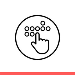 Obraz premium Braille vector icon