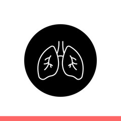 Lung vector icon, medical symbol
