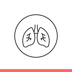 Lung vector icon, medical symbol