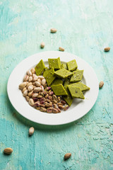 Pista Katli/Burfi/burfee or Pistachio cake 
