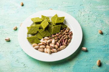 Pista Katli/Burfi/burfee or Pistachio cake 