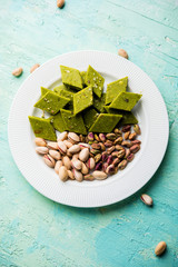 Pista Katli/Burfi/burfee or Pistachio cake 