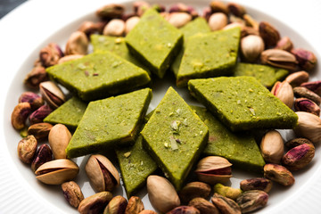 Pista Katli/Burfi/burfee or Pistachio cake 