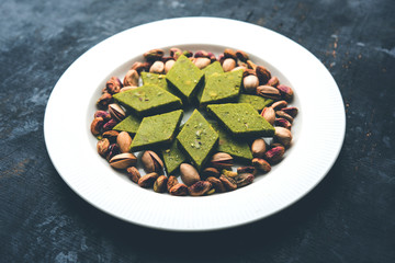 Pista Katli/Burfi/burfee or Pistachio cake 
