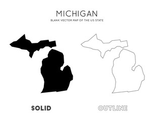Fototapeta na wymiar Michigan map. Blank vector map of the Us State. Borders of Michigan for your infographic. Vector illustration.