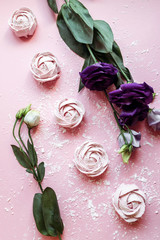 Homemade pink berry marshmallows. Gift for the beloved on Valentine's Day. Caring for children's health, healthy dessert.