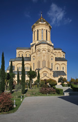 Fototapeta na wymiar Holy Trinity cathedral in Tbilisi. Georgia