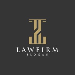 Law Attorney Logo - design vector illustration of a dark background