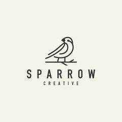 outline sparrow logo - vector illustration design on a light background