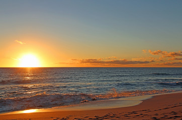 Sunset in west Oahu, Hawaii