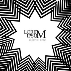 Monochrome star frame. Vector illustration