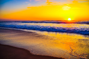 Anochecer playa Vieux Boucao Landas Francia