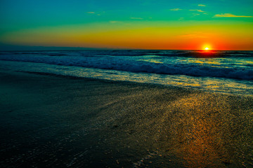 Anochecer playa Vieux Boucao Landas Francia