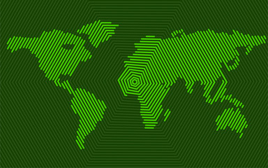 Abstract world map of polygon lines, geography background, halftone concept, vector