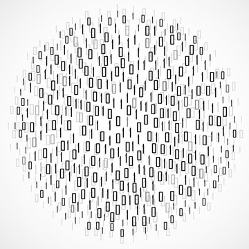Abstract technology background with binary computer code in circle shape, vector illustration eps 10