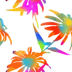 Obraz premium Flower abstraction. Seamless floral abstract background. Vector illustration