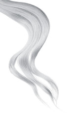 Gray hair, isolated on white background