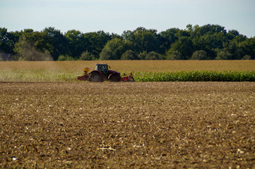 tractor working the fields