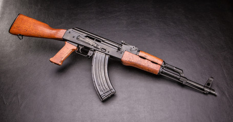 Hungarian AK47 studio shot on dark background.