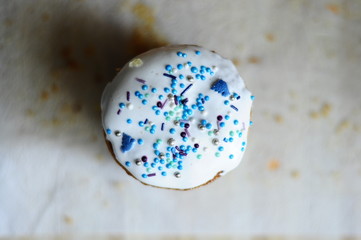 christmas ball on blue background