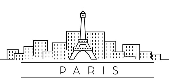 City of Europe, Paris line icon on white background