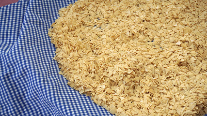 bakery products and ears of wheat, handmade noodles and ears of wheat,