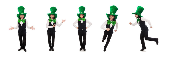 Funny man in saint patrick holiday concept