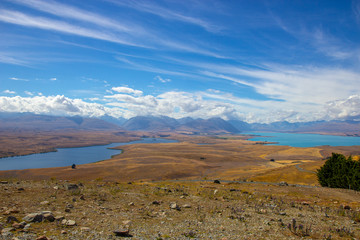 View of Lake Tekapo from Mount John observatory