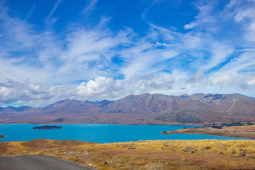 View of Lake Tekapo from Mount John observatory