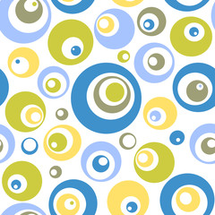 Fototapeta premium Mod circle seamless pattern for fabrics, backgrounds, packaging, gift wrap, and more. Abstract polka dots. Geometric. EPS file includes pattern swatch tile.