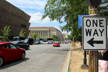 one way road in city