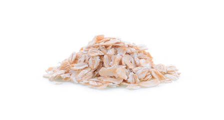 Dry rolled oatmeal Isolated on white background