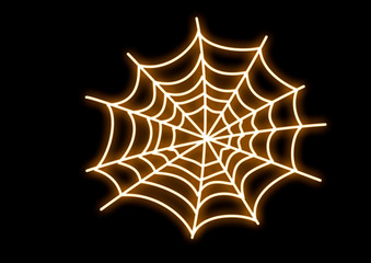 Neon spider web halloween decoration orange color