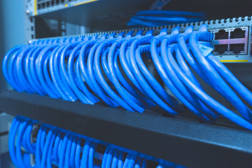 Close up LAN cable on background