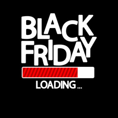 Black Friday Sale, progress loading bar design template, vector illustration