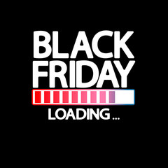 Black Friday Sale, progress loading bar design template, vector illustration
