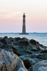 Naklejka premium Morris Island lighthouse in Charleston, South Carolina