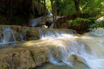 Erawan Waterfall is natural beautiful in forest