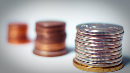 Group of coin in saving money concept.